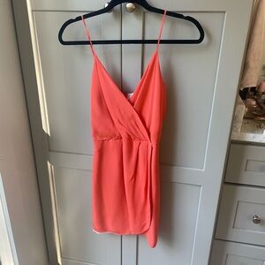 Lavender Brown Vibrant Orange Dress